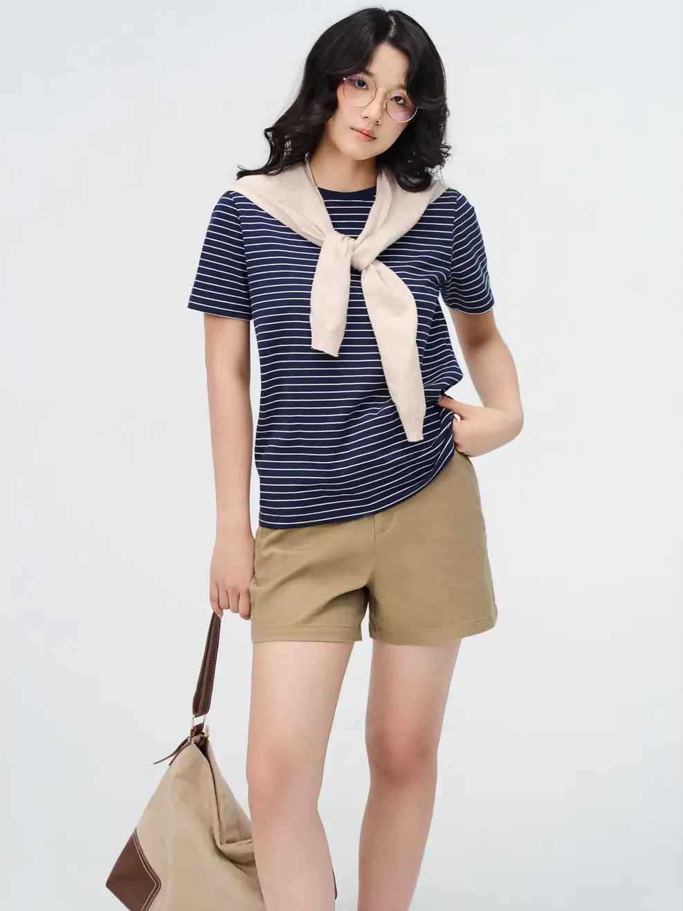 Quần Shorts Nữ Khaki Stretch Cạp Liền -  Rêu 041 - 26