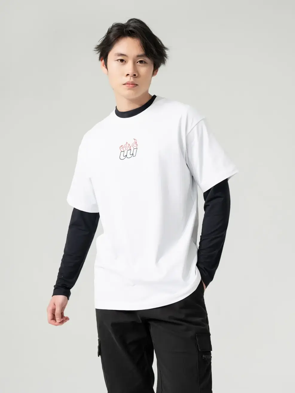 T-shirt Yoguu Thêu Logo Thân Trước - Trắng - 0