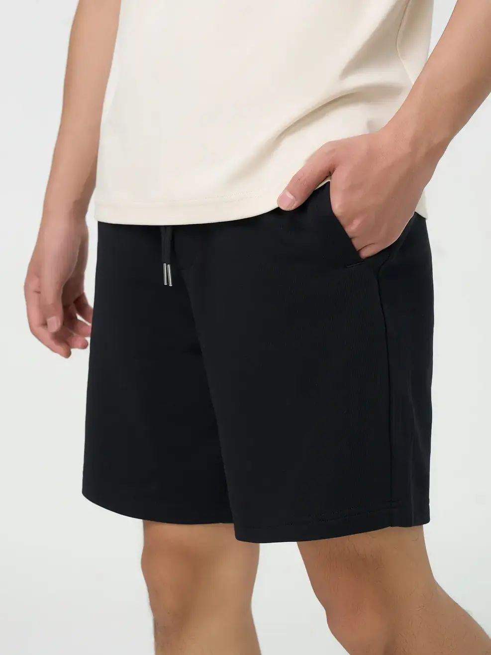 Bộ Đồ Nam Phối Dây Dệt In Chữ Ngực - Be 006 - L