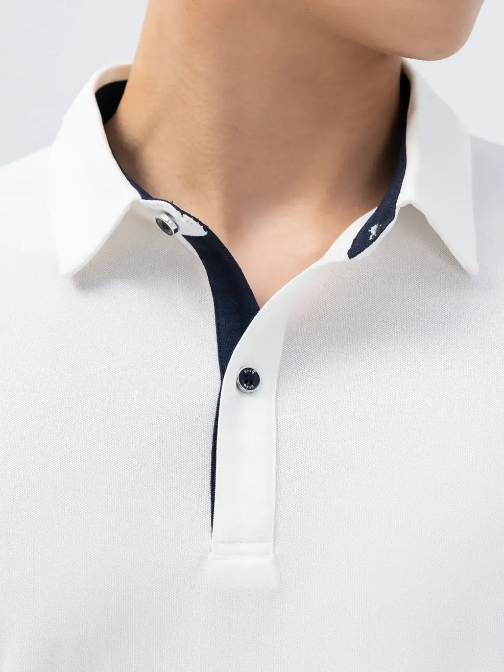 Polo nam phối nẹp 01 - Trắng - M