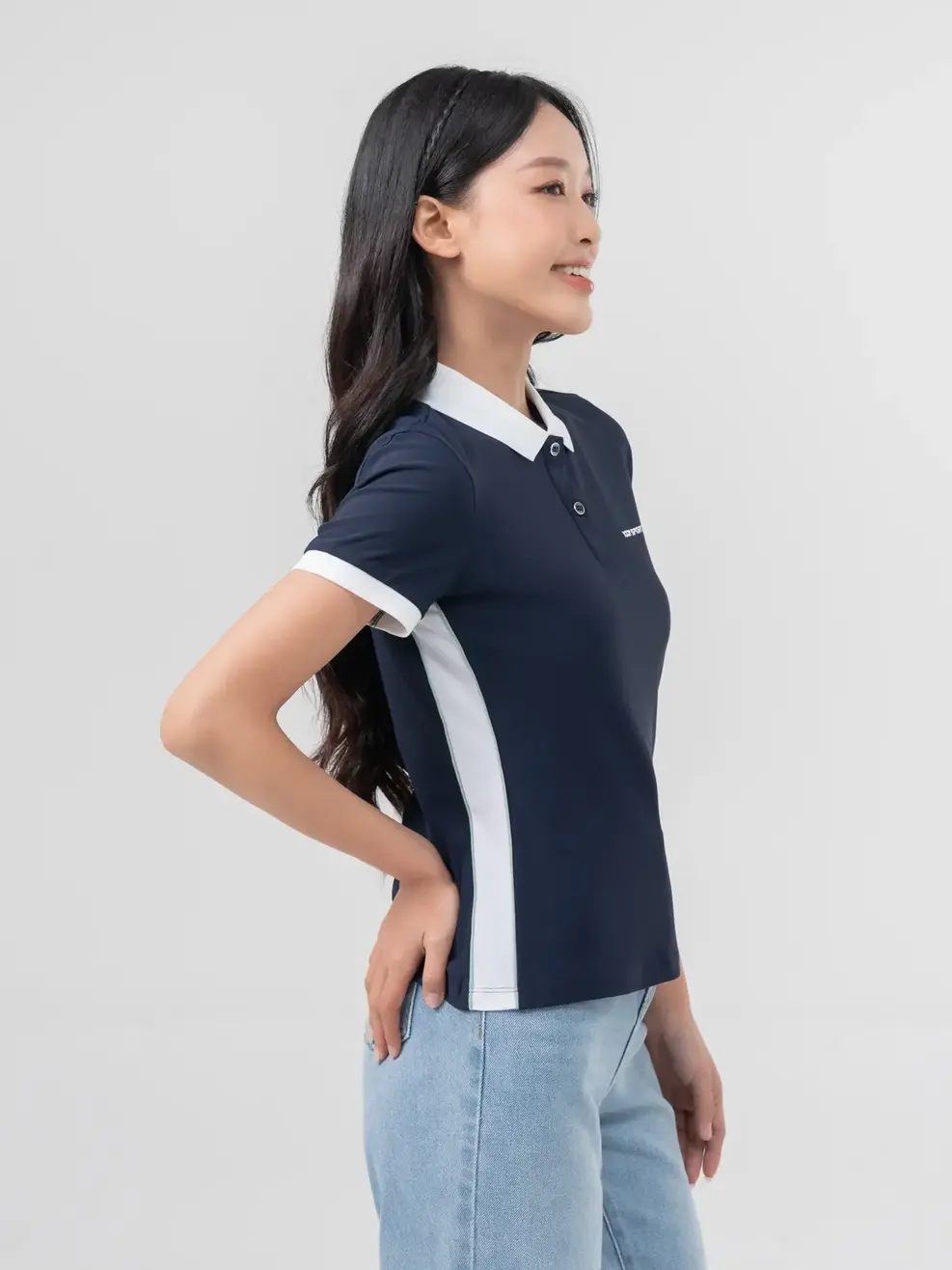 Polo Thể Thao Nữ Airycool Phối Màu - Navy - S