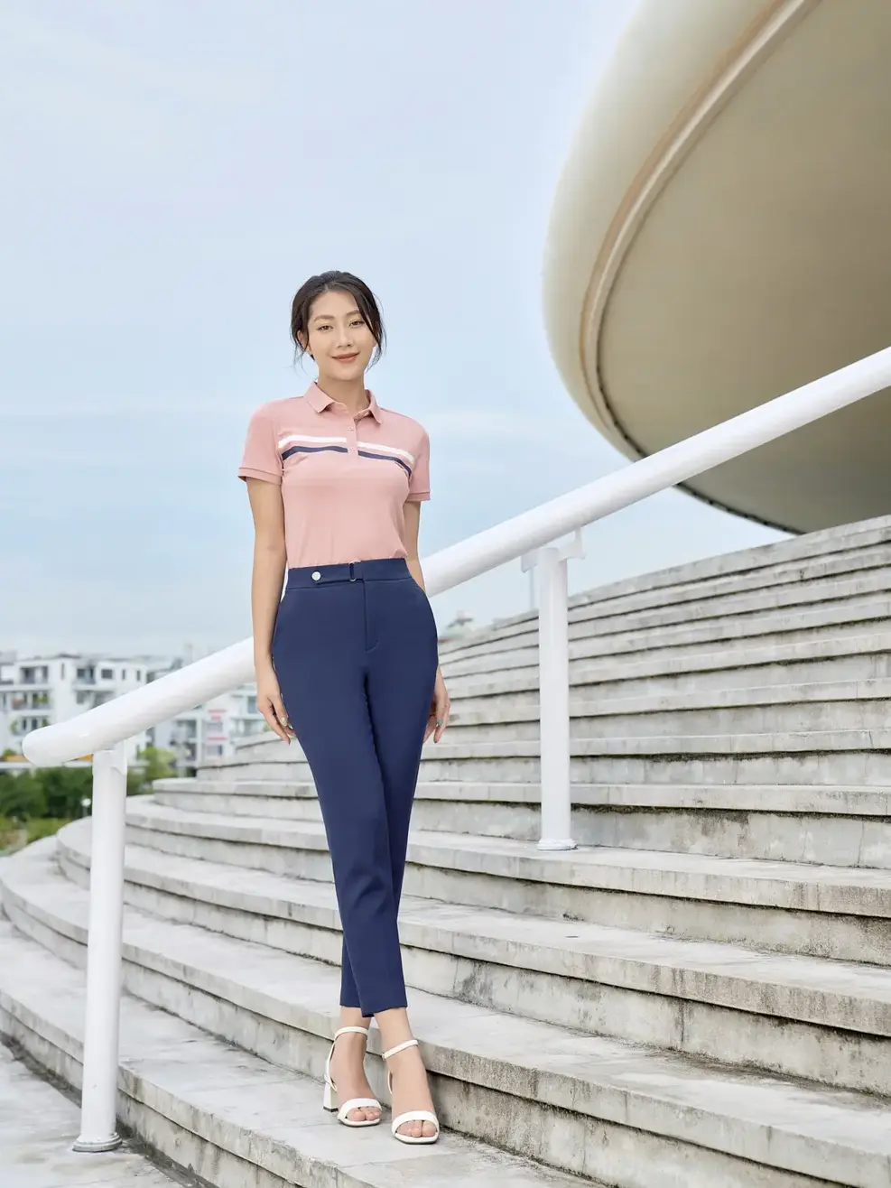 Quần âu nữ côn đai cạp - Tím than - M