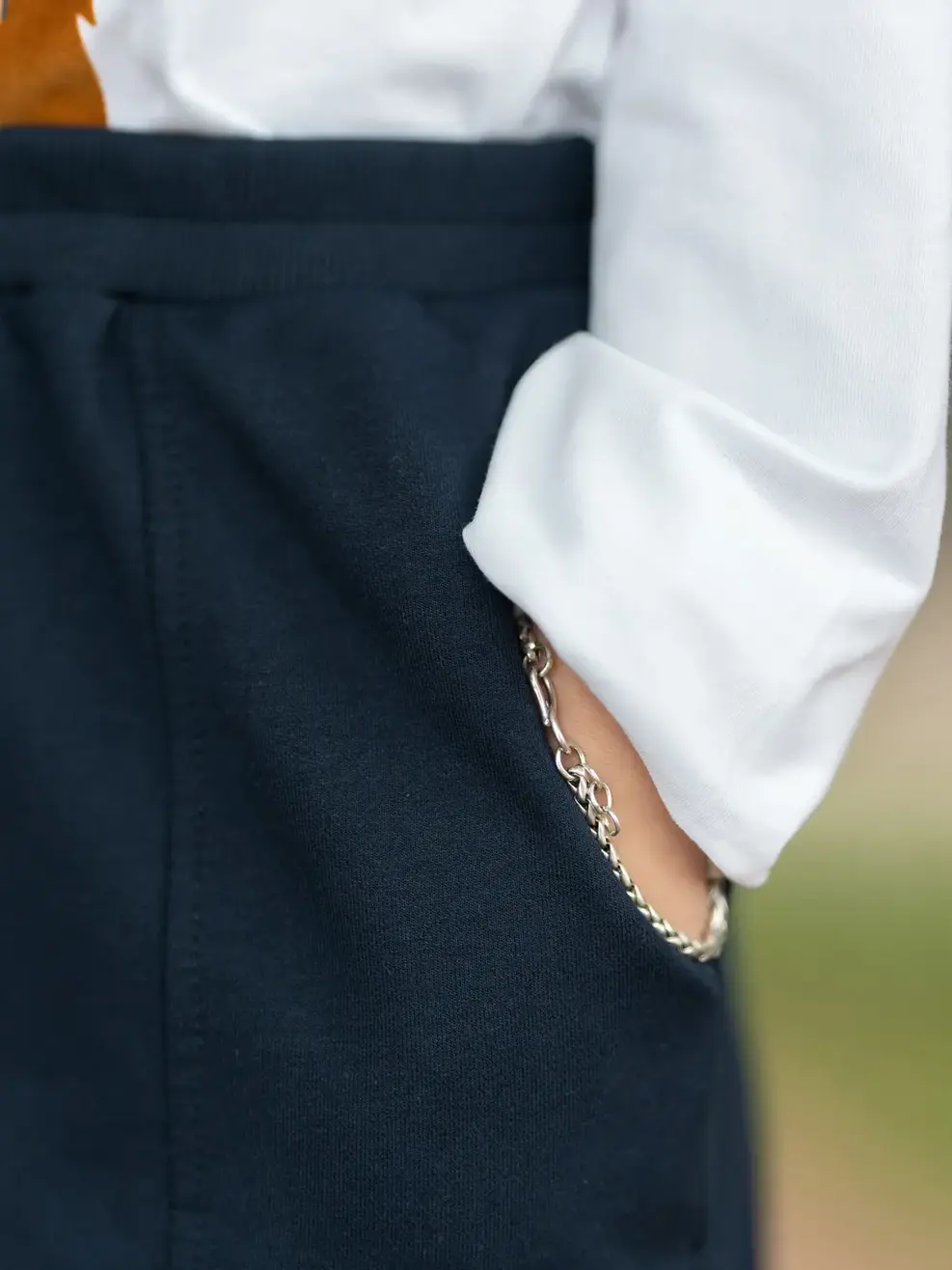 Quần nỉ trẻ em bổ thân - Navy - 2