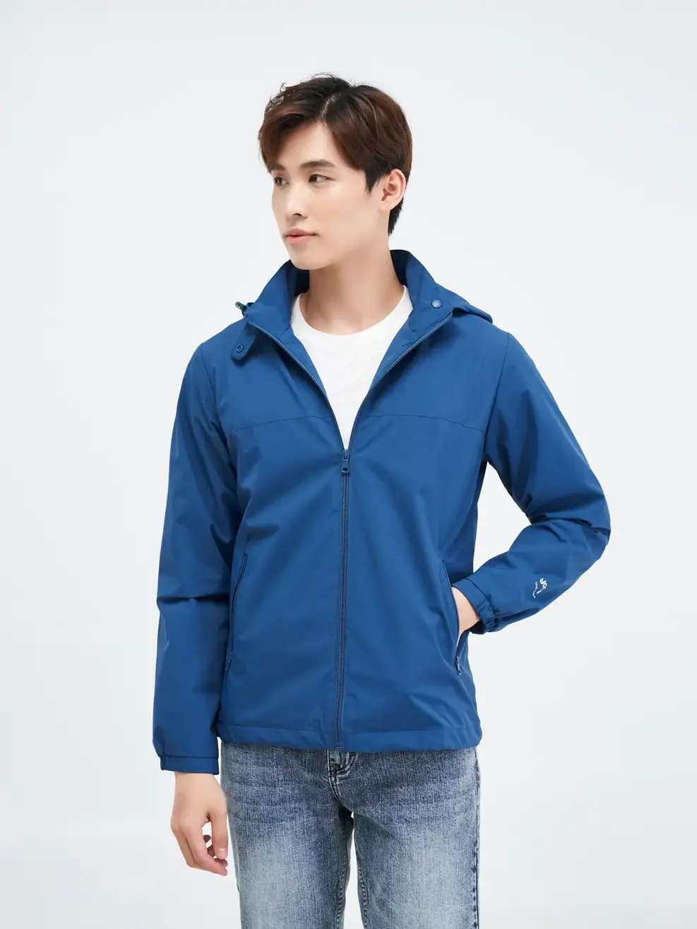 Áo khoác nam phối lưng - Xanh đậm - XL