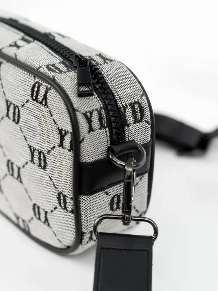 Túi Unisex Dáng Hộp Dệt Hoạ Tiết - đen melange 1