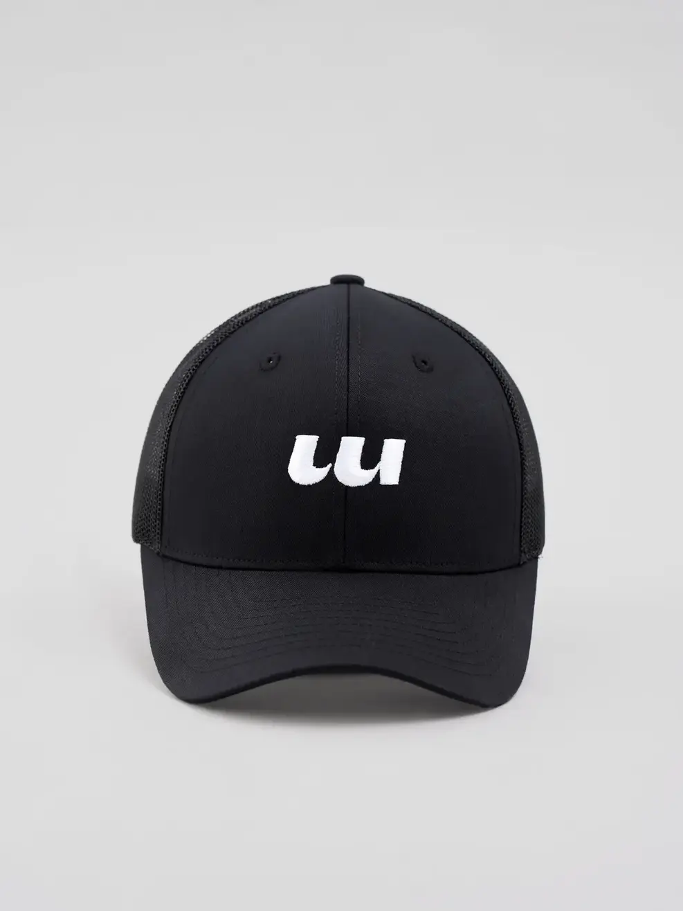 Mũ Lưỡi Trai Unisex Phối Lưới Thêu Logo - Đen - F