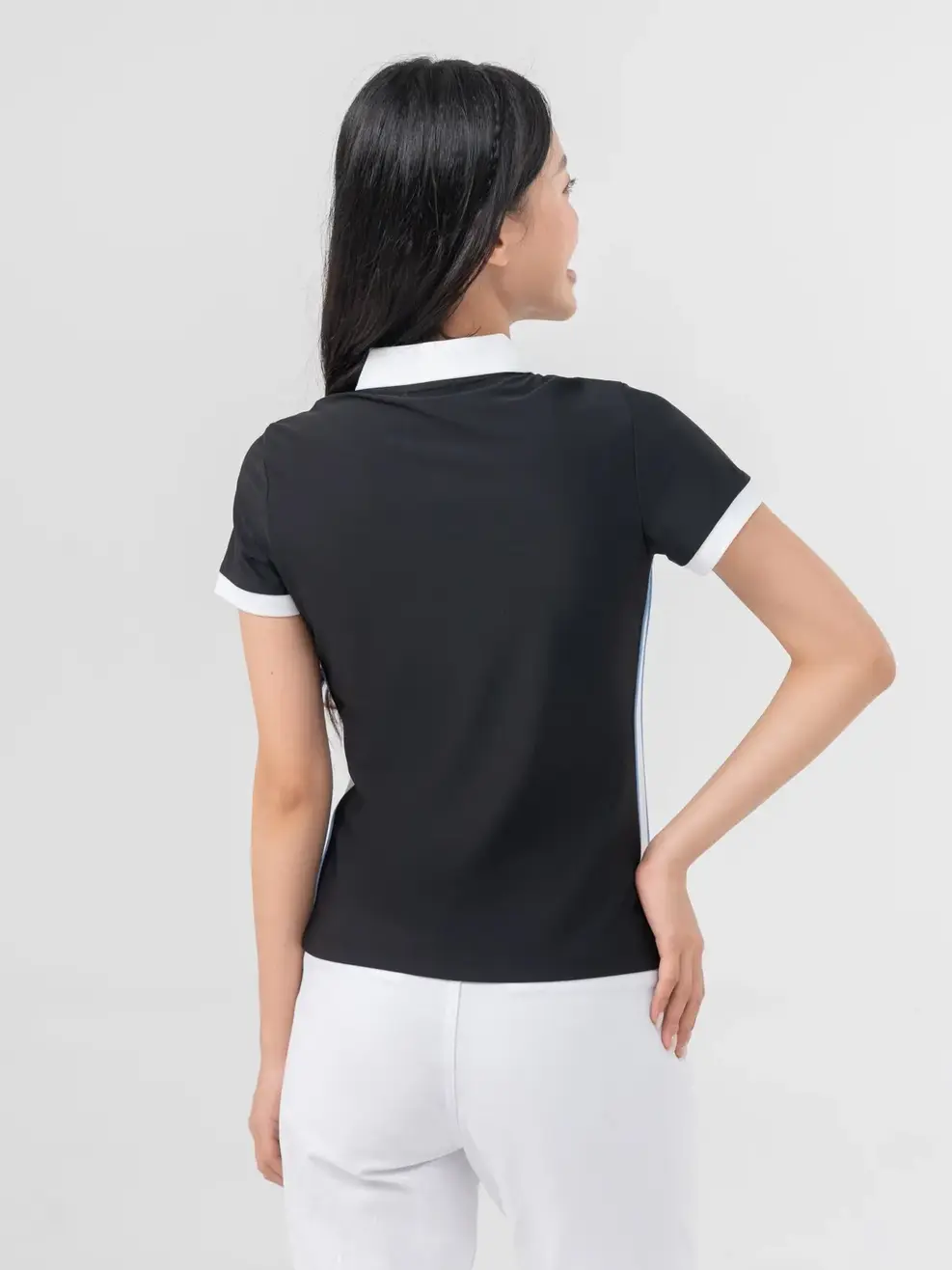 Polo Thể Thao Nữ Airycool Phối Màu - Đen - S