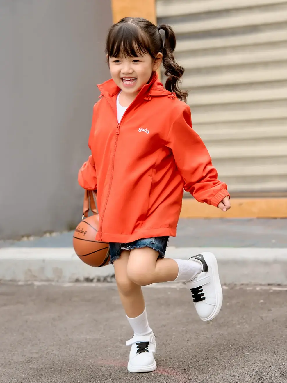 Áo khoác gió trẻ em trượt nước thông minh - Cam - 2-3