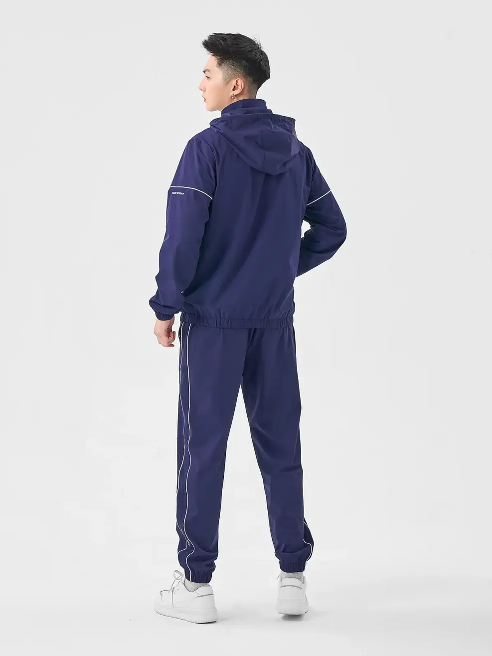 Bộ Đồ Thể Thao Nam Gió Phối Sọc - Navy 1 - M