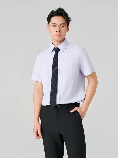 Áo Sơ-mi Ngắn Tay Họa Tiết Chìm Thanh Lịch Tinh Tế