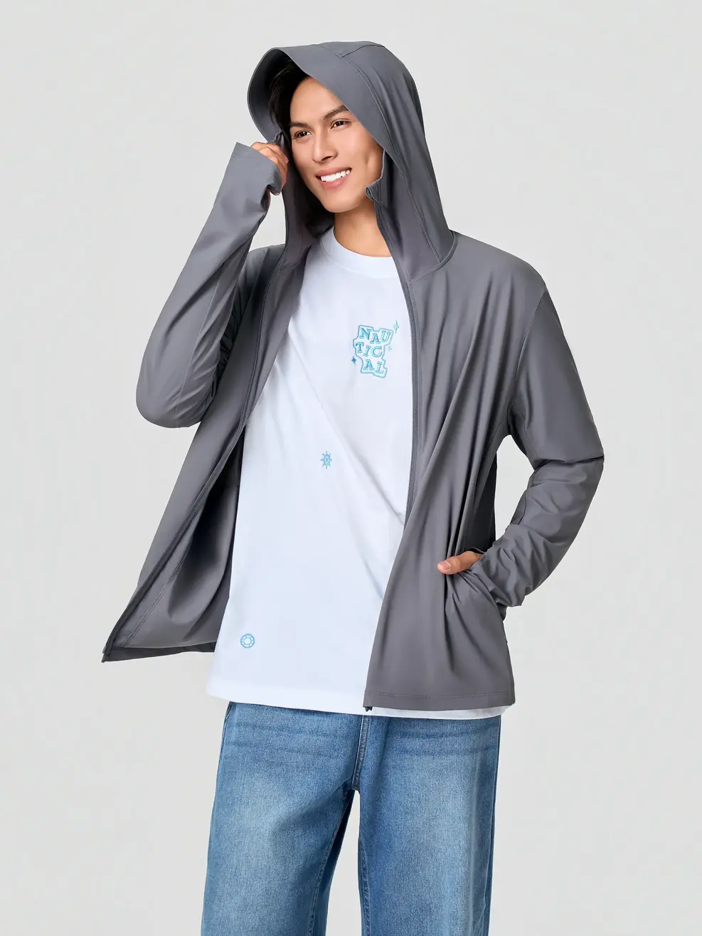 Áo Khoác Chống Nắng thời trang mũ liền - Chì 023 - XL