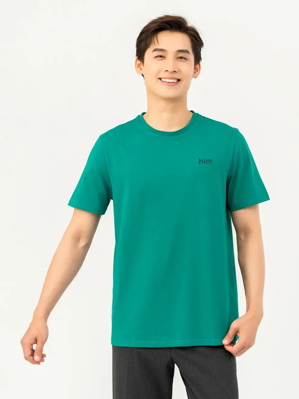 T-shirt Nam In Chứ Him Bột Ngô - Xanh Lá - XL