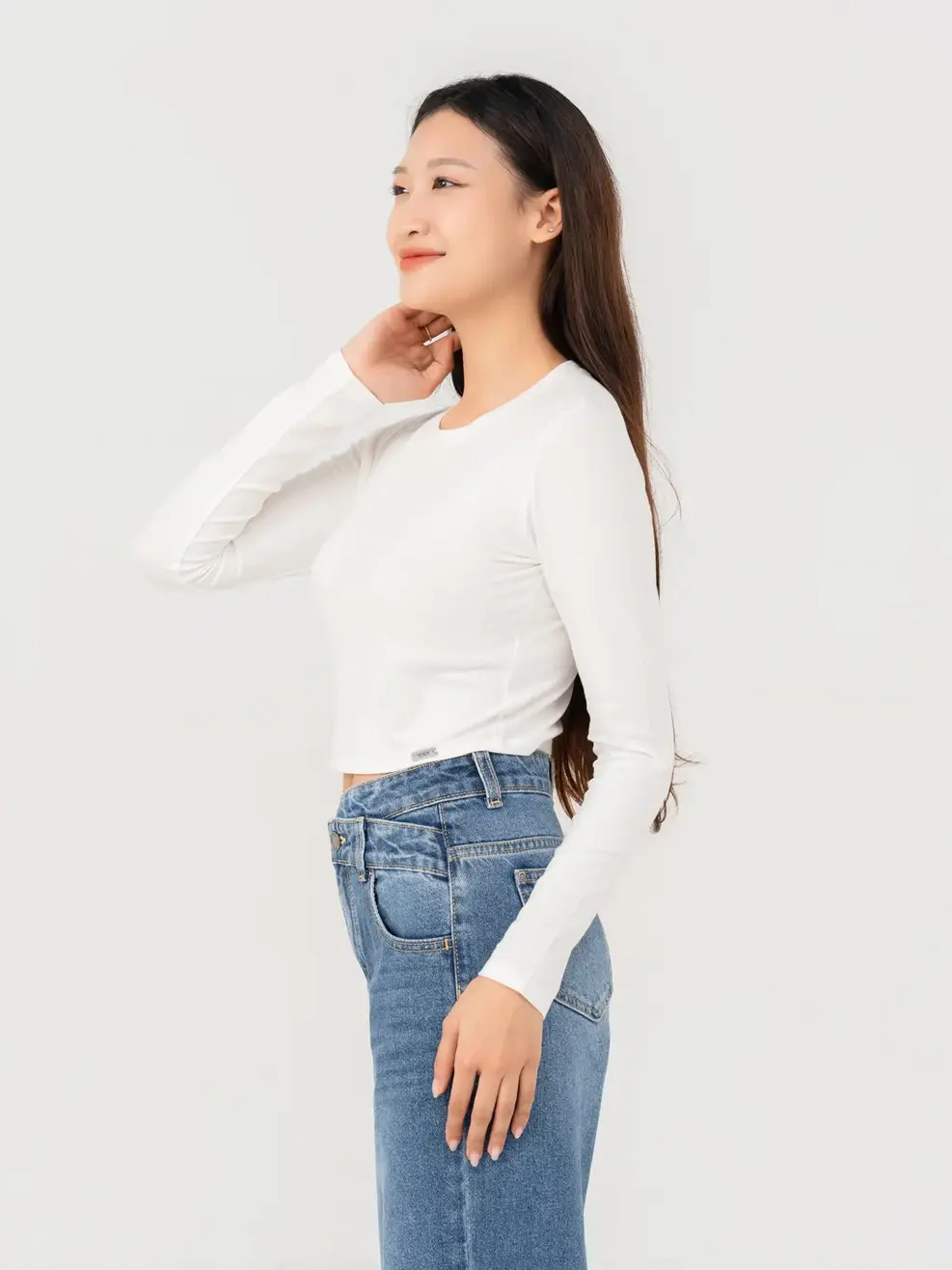 Áo Thu Đông Nữ Dáng Croptop - Trắng - S
