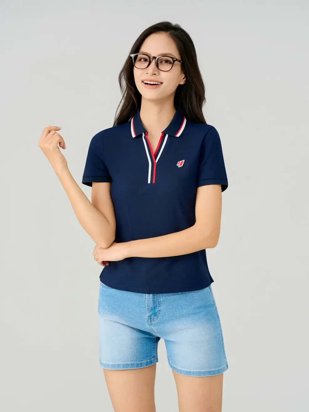 Quần Short Jeans Nữ Regular - Màu chàm 003 - 26