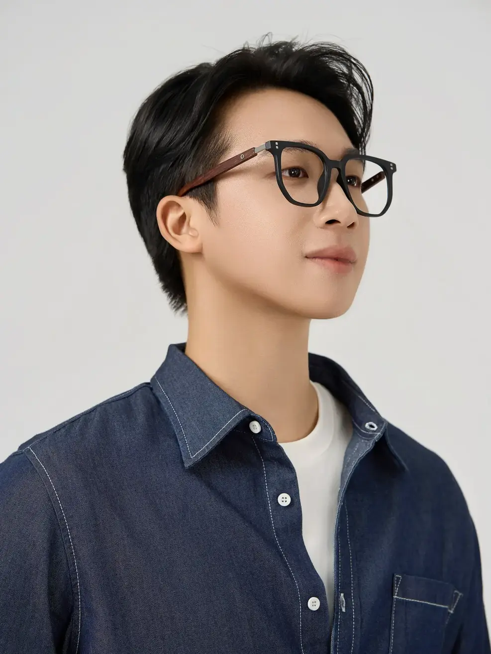 Áo Sơ Mi Jeans Nam Túi Ngực - Màu chàm 001 - L