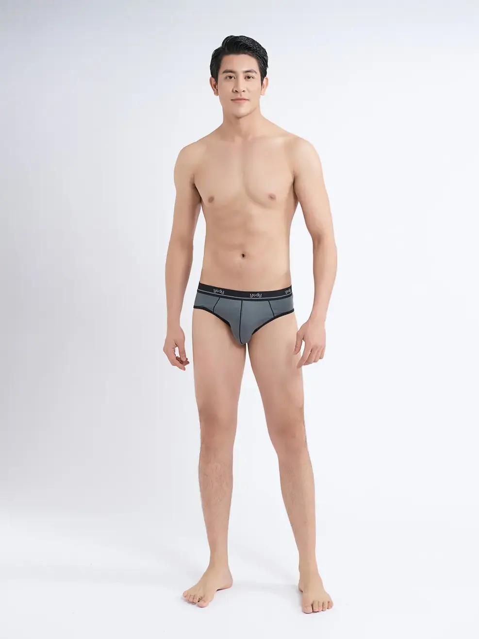 Sịp nam bo kẻ bikini - Xám nhạt - XL