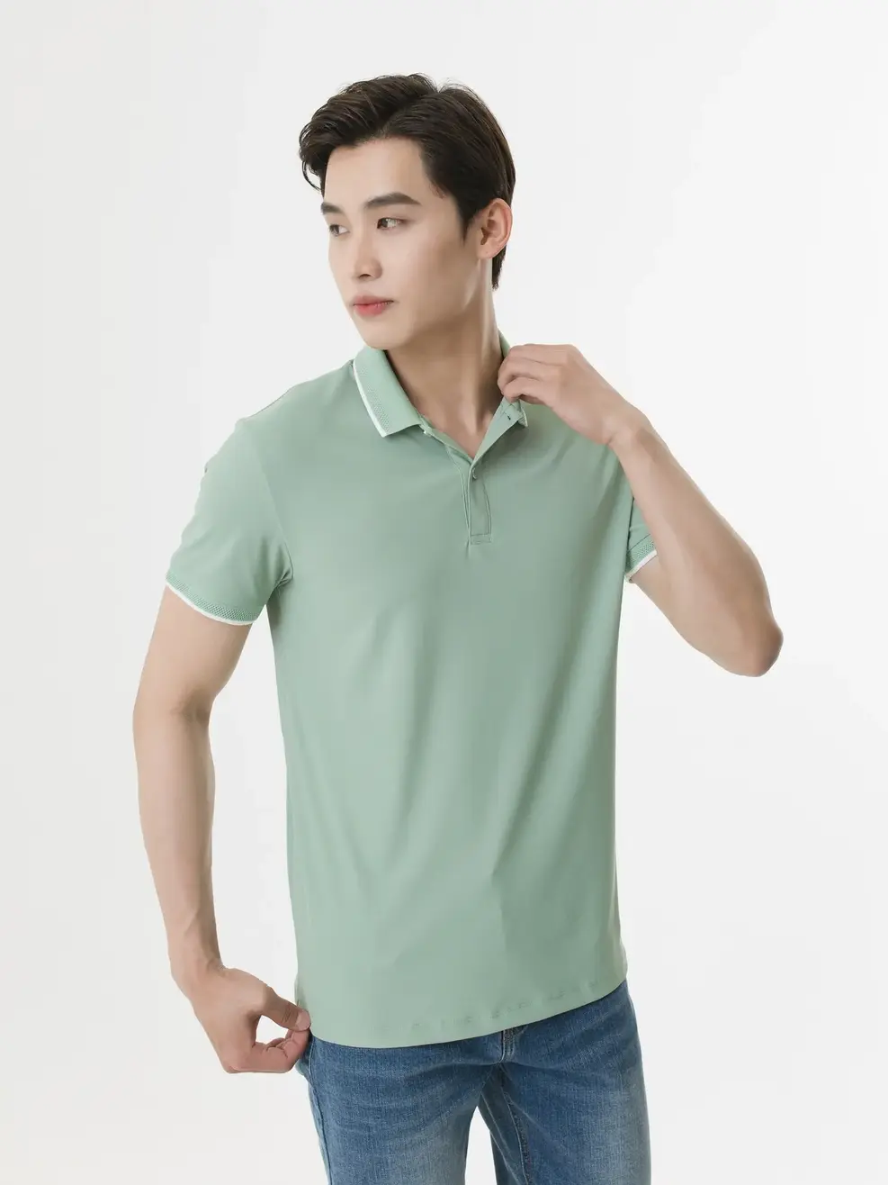 Polo Nam Airycool Bo Quả Trám - Xanh mint - 3XL