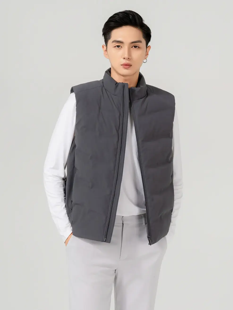 Phao Vip Nam Gile Ép Bonding - Ghi Đậm - M