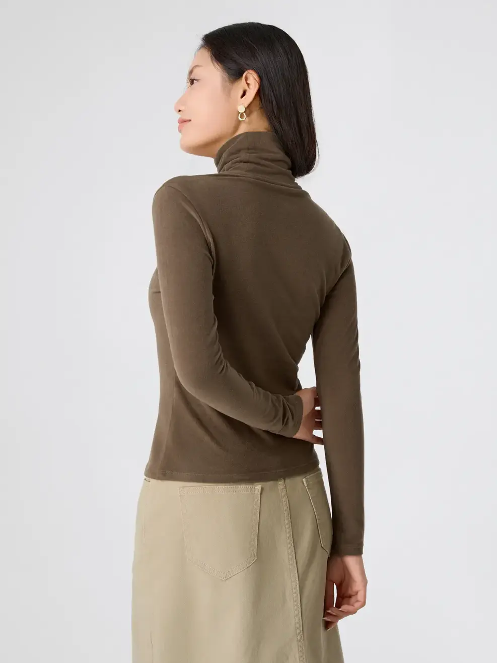 Áo Body Giữ Nhiệt Cổ Lọ - Nâu 123 - S