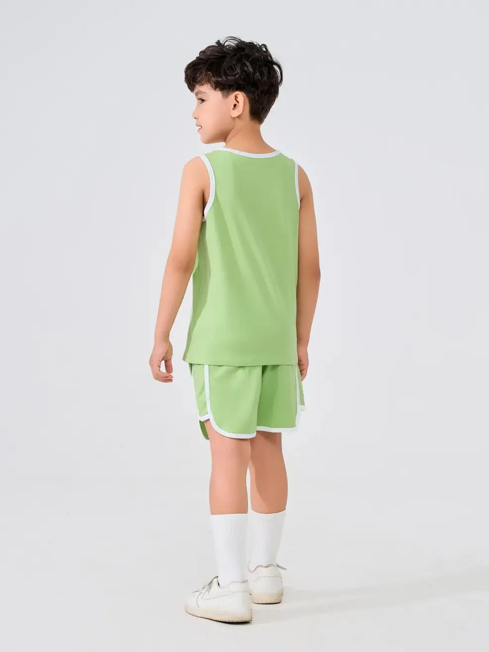 Đồ Bộ Kid Ba Lỗ Phối Viền - Xanh chuối - 2-3