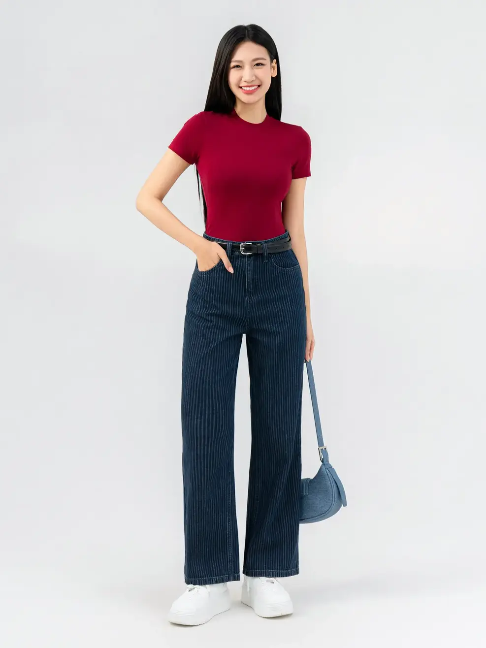 Áo Phông Ôm Cổ Cao Croptop-TSN7269 - Màu đỏ 008 - S