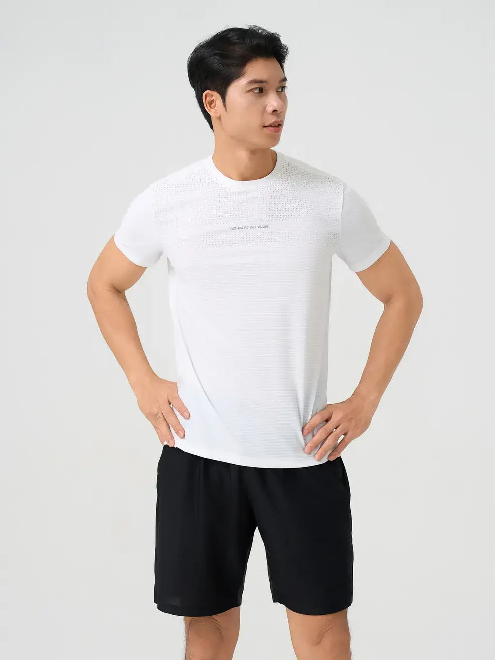 Bộ Đồ Nam Thể Thao In Họa Tiết - TRẮNG PHỐI ĐEN 55 - XL