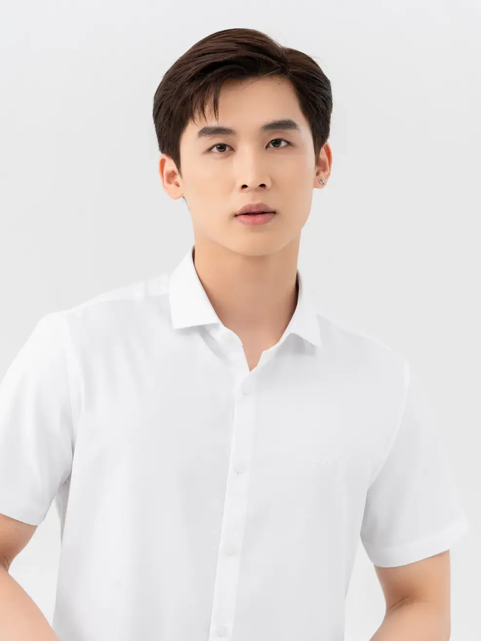 Sơ Mi Sợi Tre Cộc Tay Quốc Dân - Trắng - M