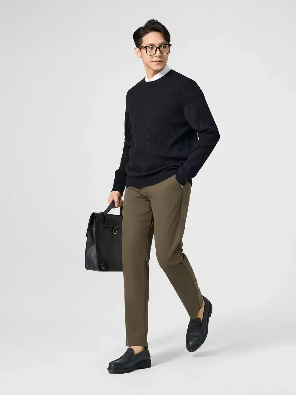 Quần Kaki Nam Phối Túi Sườn - Nâu đậm - 29