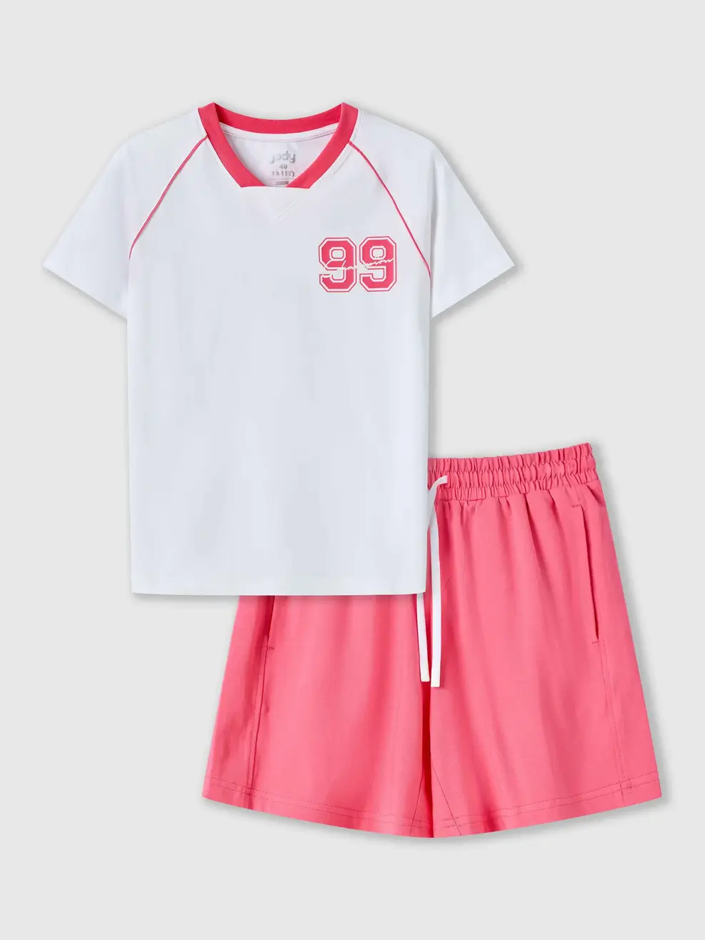 Bộ Đồ Kid Cổ Tim Sporty - Trắng 001 - 140