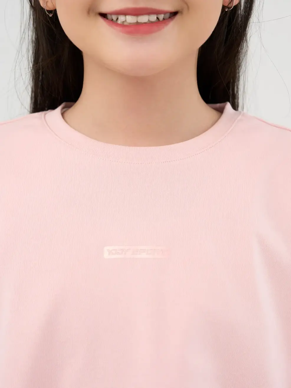 Áo Thun Sport Croptop In Logo - Hồng trắng - 8