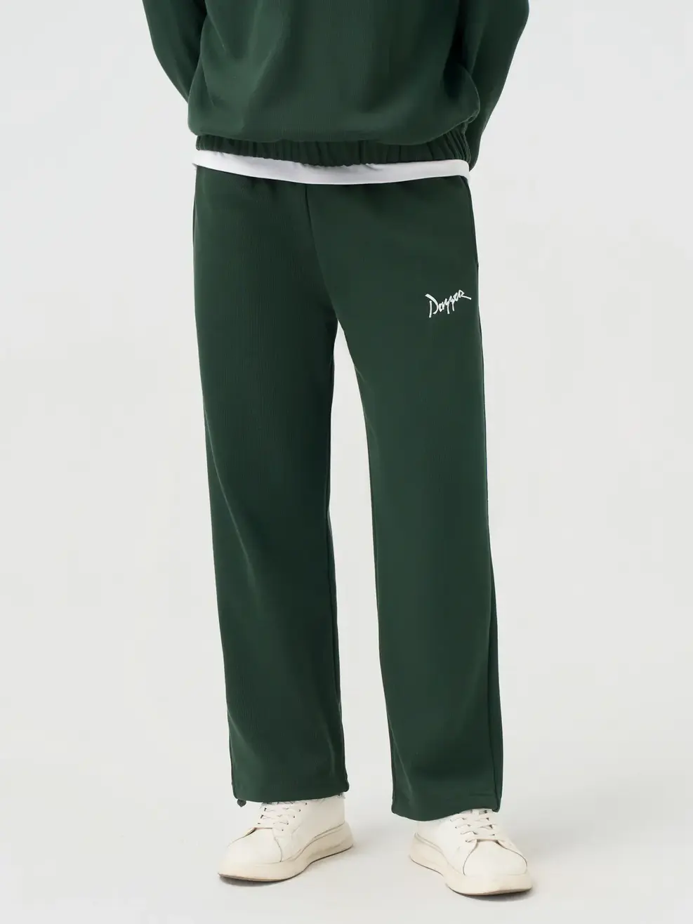 Bộ Đồ Nam Halfzip Thêu Chữ Nhỏ - Xanh Lá 127 - M