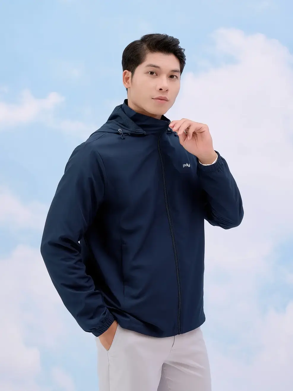 Áo khoác gió nam trượt nước thông minh - Navy - M