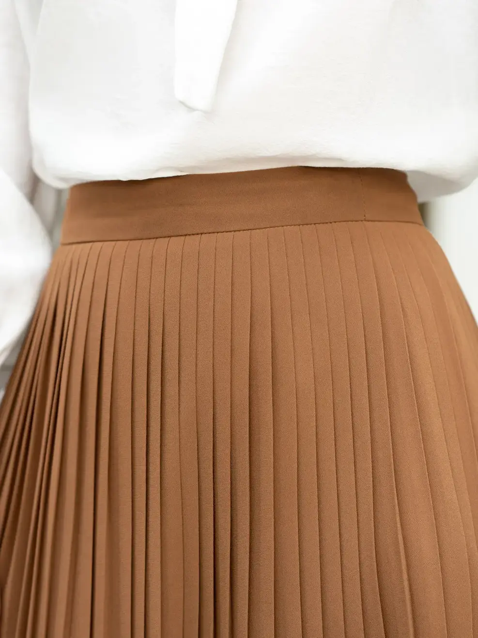 Chân Váy Nữ Dập Ly - Nâu - S