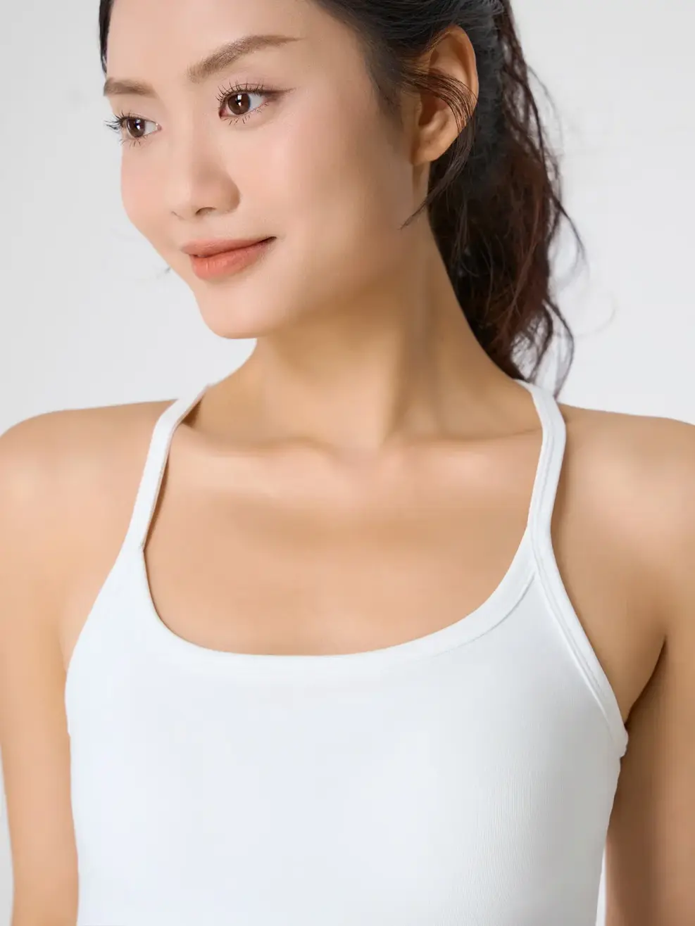 Áo Hai Dây Nữ Có Đệm Ngực - Trắng 001 - S