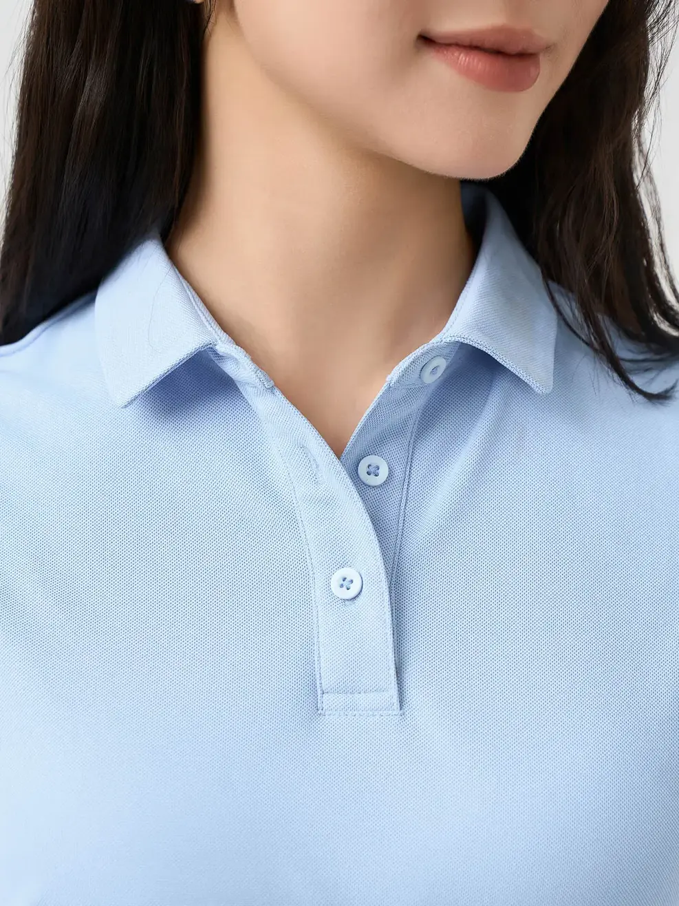 Áo Polo Nữ Regular Cổ Ép Có Xẻ Tà - XANH 012 - S