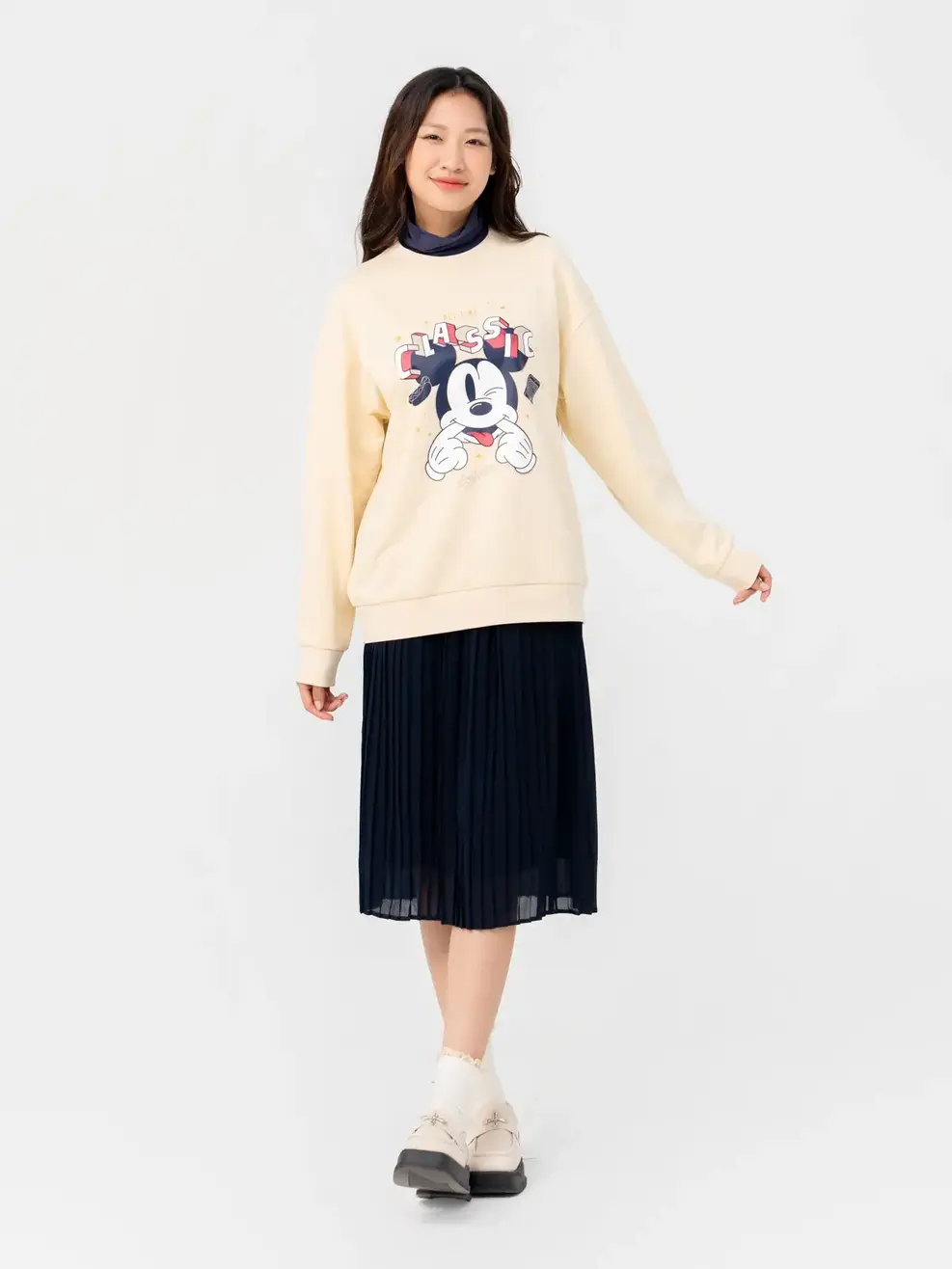 Áo Thu Đông Nữ Mickey - Be - S