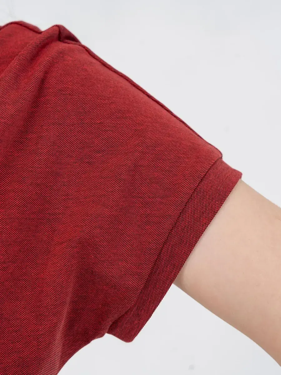 Polo nữ mắt chim cổ sen - Đỏ - L