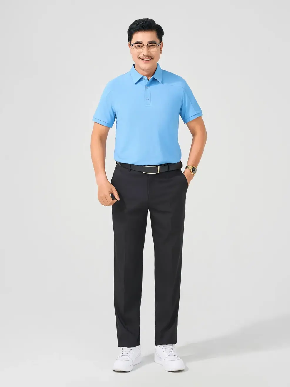 Polo Nam Bổ Thân  - Xanh Lam - L