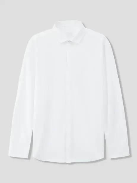 Áo Sơ Mi Nam Business Knit Phối Nép Giấu Cúc