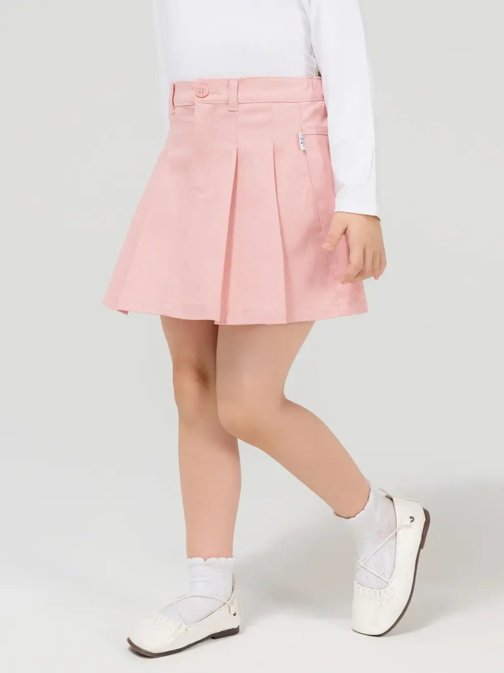 Chân Váy Kid Xếp Li - Hồng - 2-3