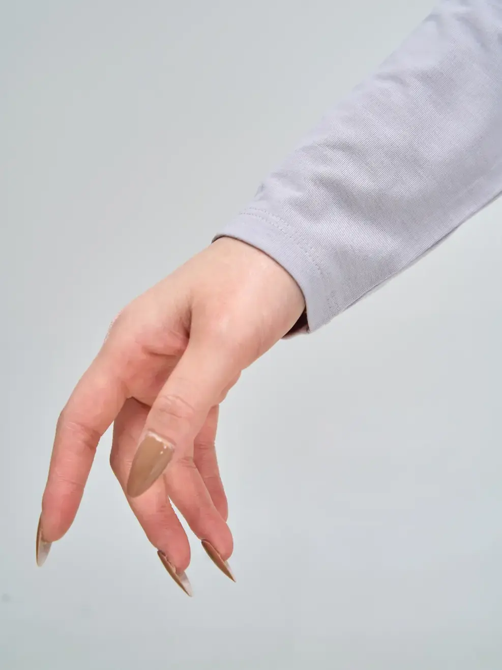 Áo giữ nhiệt nữ cổ tròn - Ghi - XL