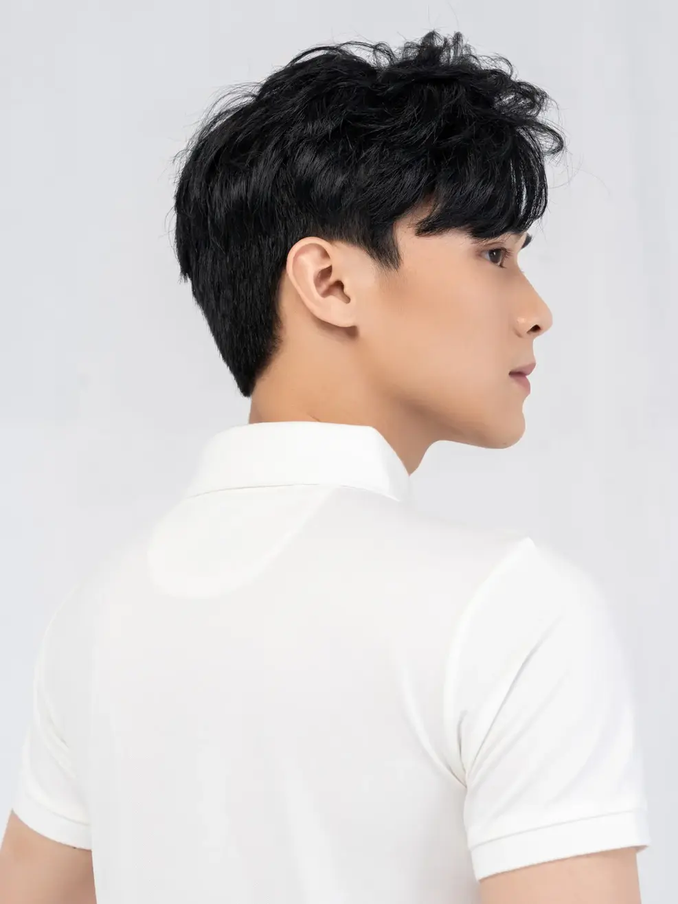 Polo nam thêu ngực - Trắng - XL