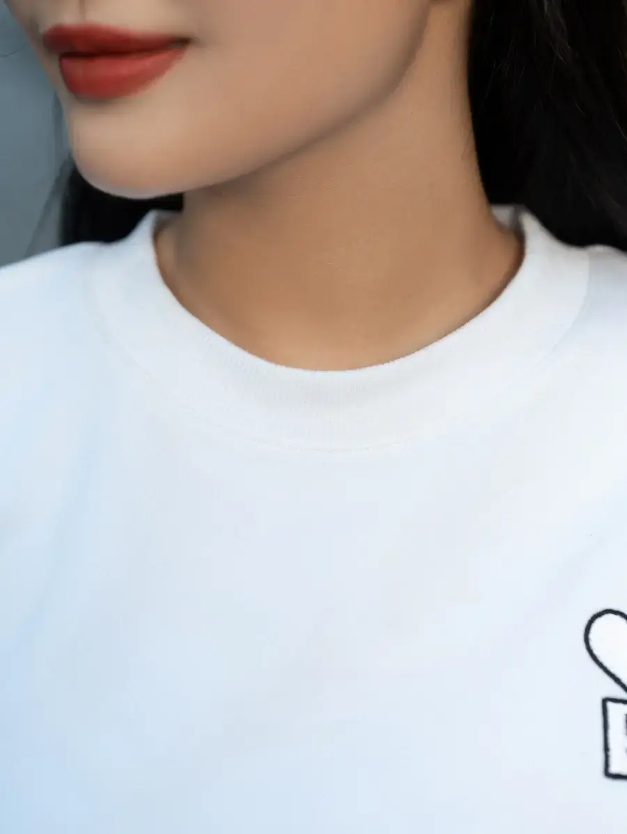 Ảo thu đông nữ thêu trái tim - Trắng - S