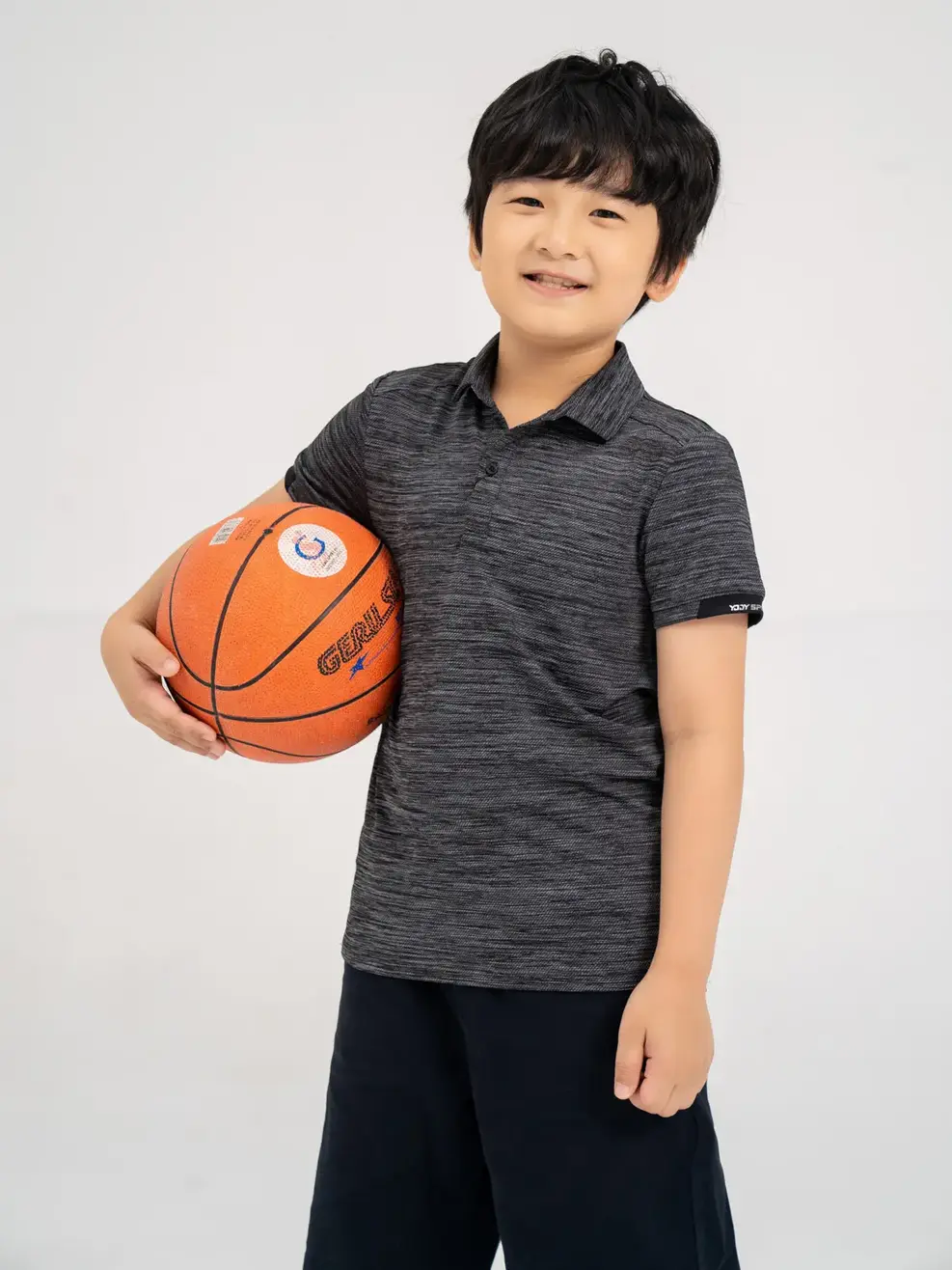 Polo thể thao kid in phản quang - Đen - 10