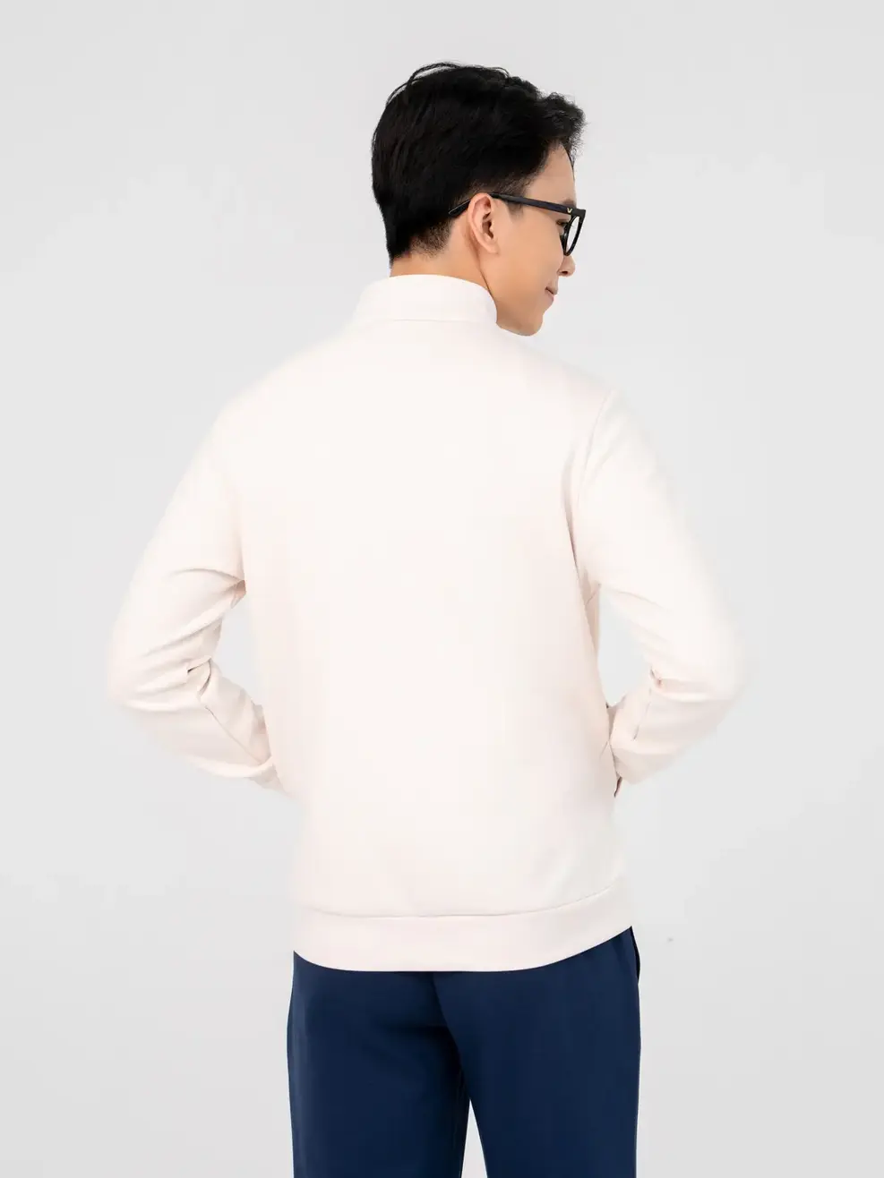 Áo Khoác Nỉ Thể Thao Nam Double Face Smart - Be - M