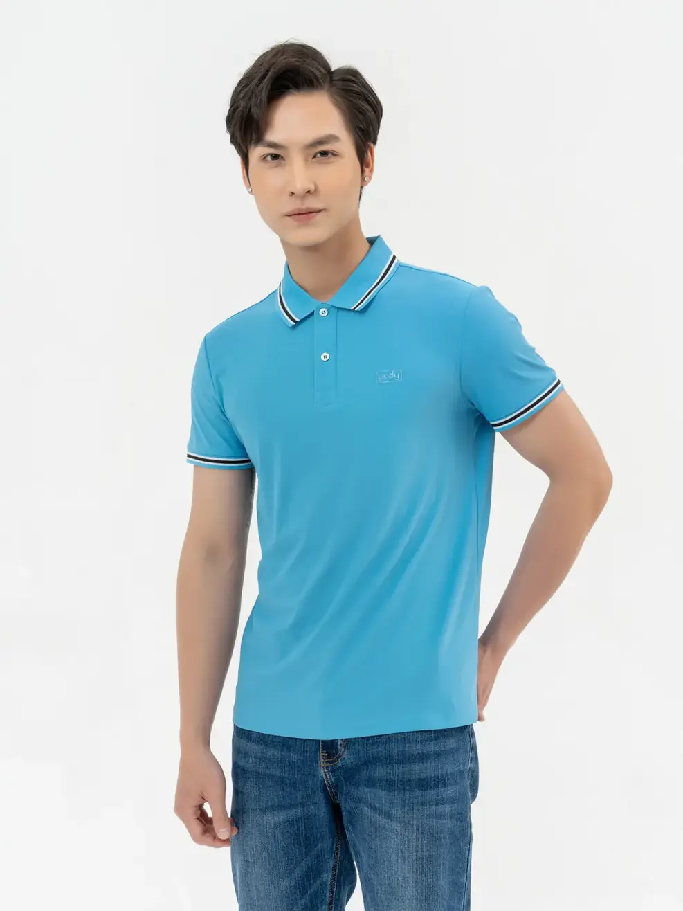 Polo Nam Airycool Phối Cổ - Xanh Biển - M