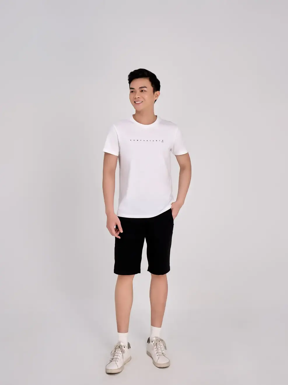 Áo thun nam comfortable - Trắng - L