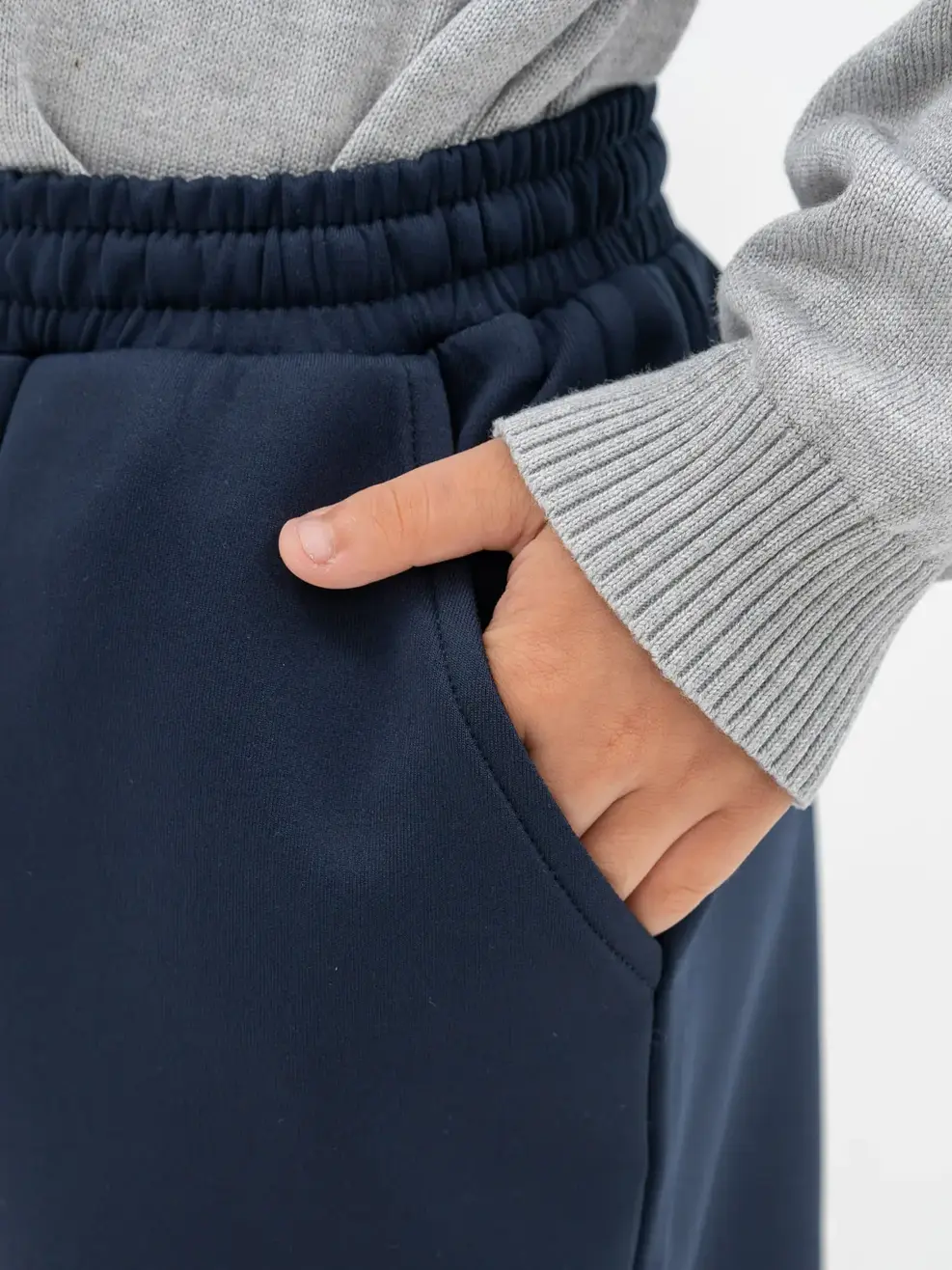 Quần Dài Kid Nhỏ Khóa Gối - Navy - 2