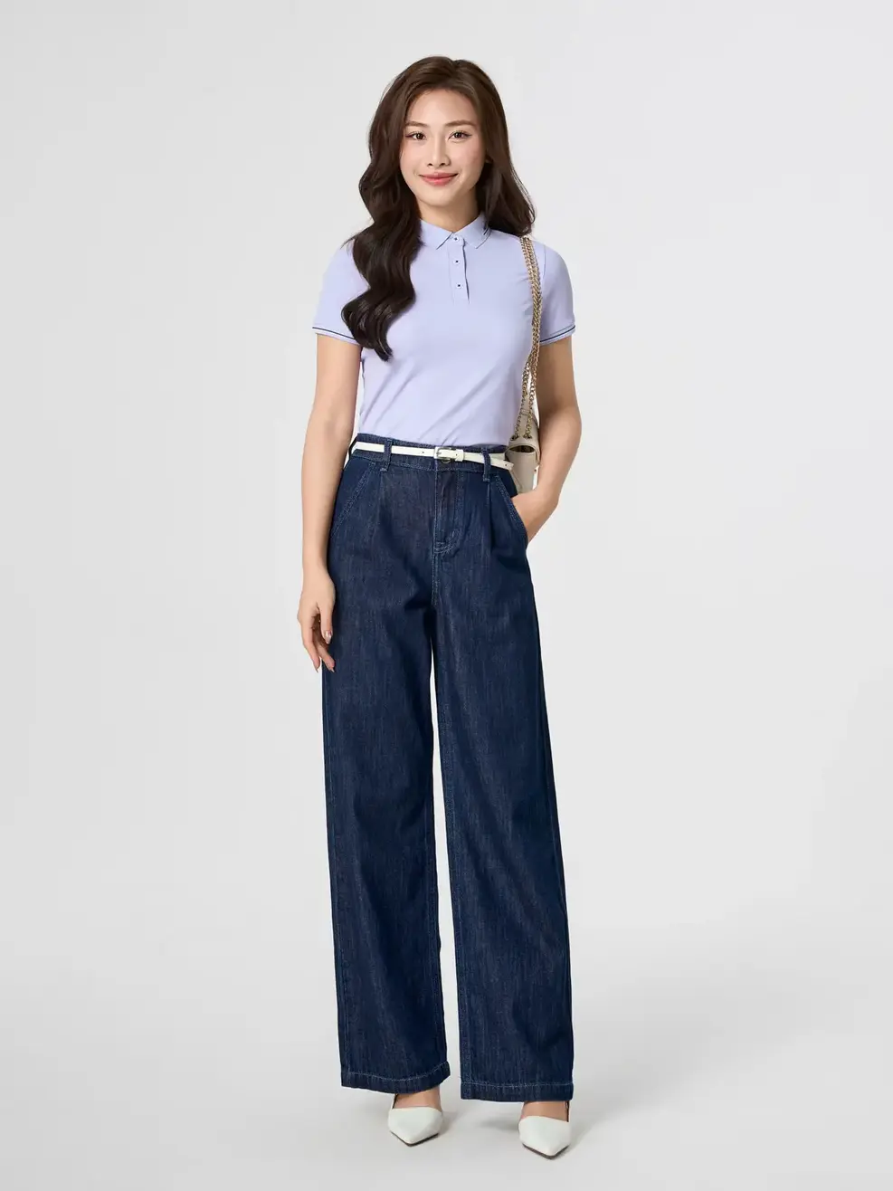 Áo Polo Vải Siêu Co Giãn Bo Cổ Dệt - Màu tím 002 - XS