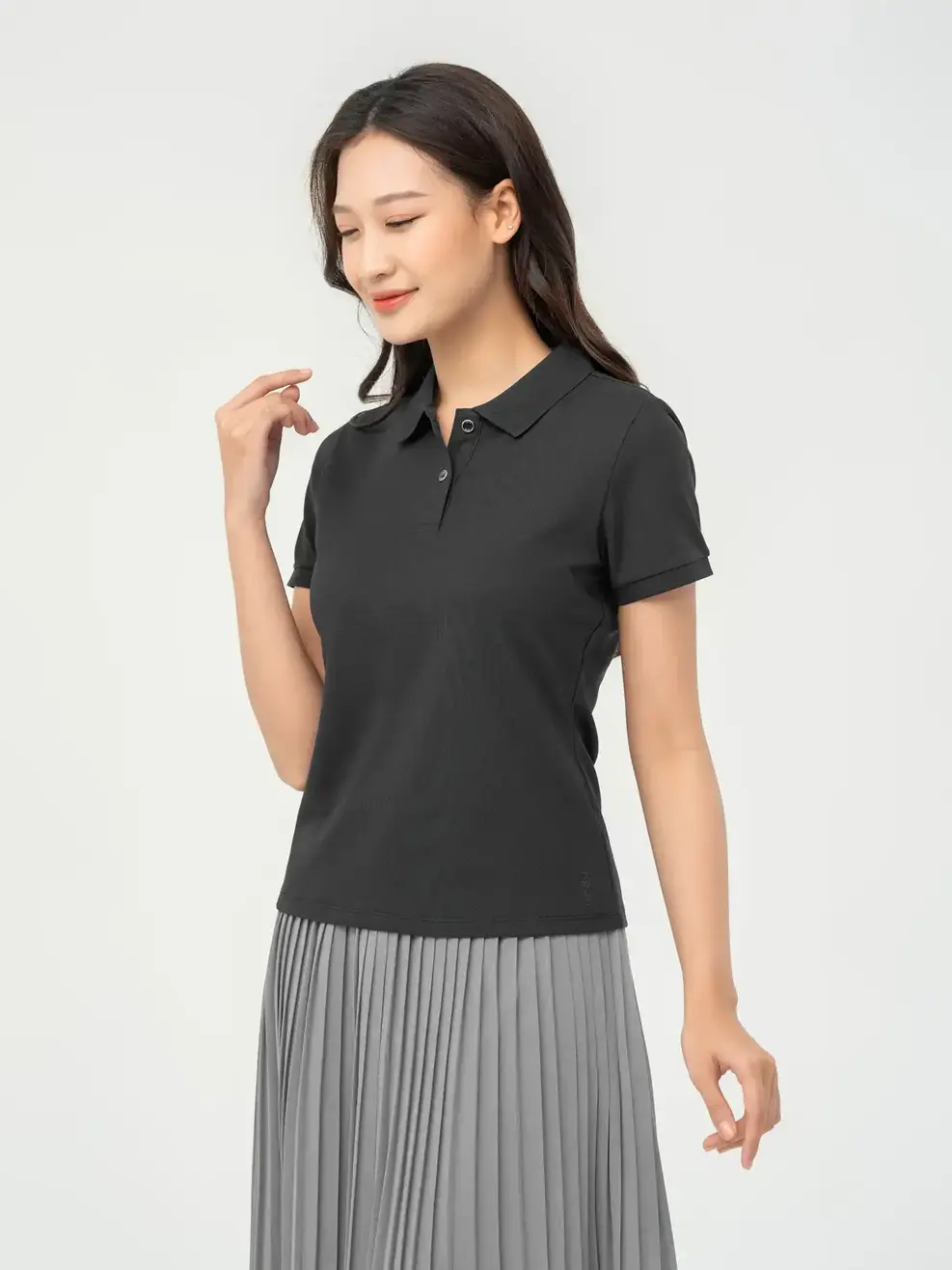 Áo Polo Nữ Cafe Dệt Tổ Ong Basic-APN6254 - Đen 001 - S